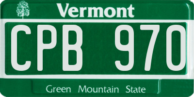 VT license plate CPB970