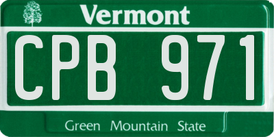 VT license plate CPB971