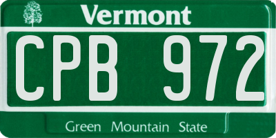 VT license plate CPB972