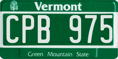 VT license plate CPB975