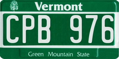 VT license plate CPB976