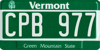 VT license plate CPB977