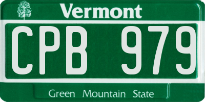 VT license plate CPB979