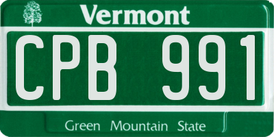 VT license plate CPB991