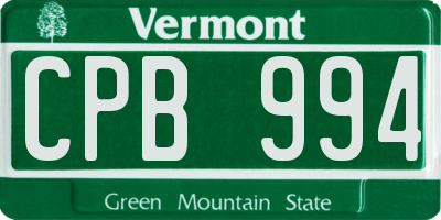 VT license plate CPB994