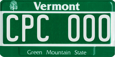 VT license plate CPC000