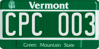 VT license plate CPC003