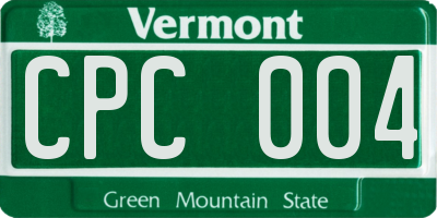 VT license plate CPC004