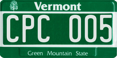 VT license plate CPC005