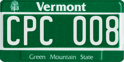 VT license plate CPC008