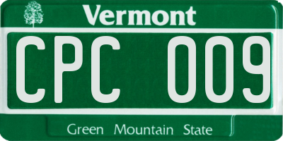 VT license plate CPC009