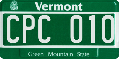VT license plate CPC010