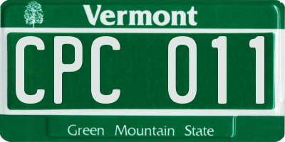 VT license plate CPC011