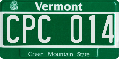 VT license plate CPC014