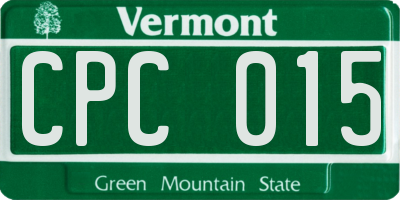 VT license plate CPC015