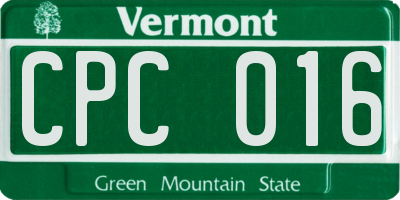 VT license plate CPC016