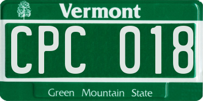 VT license plate CPC018