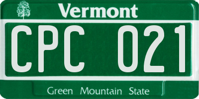 VT license plate CPC021