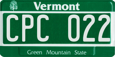 VT license plate CPC022