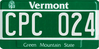 VT license plate CPC024