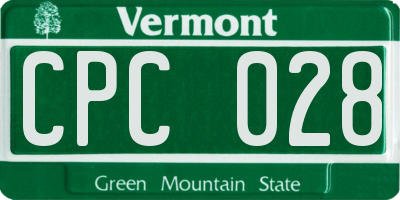 VT license plate CPC028