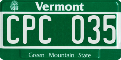 VT license plate CPC035