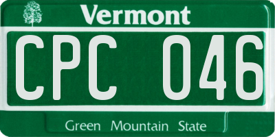VT license plate CPC046