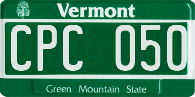 VT license plate CPC050