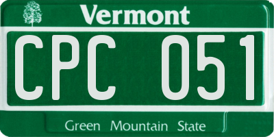 VT license plate CPC051