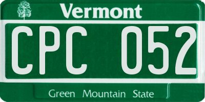 VT license plate CPC052