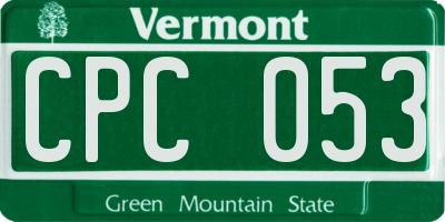 VT license plate CPC053