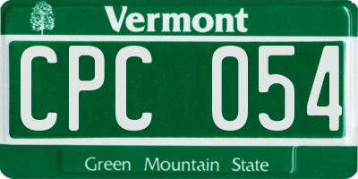 VT license plate CPC054