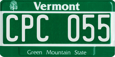 VT license plate CPC055