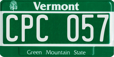 VT license plate CPC057