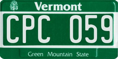 VT license plate CPC059