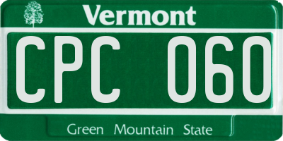 VT license plate CPC060