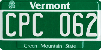 VT license plate CPC062
