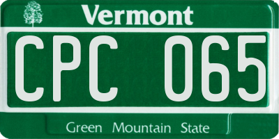 VT license plate CPC065