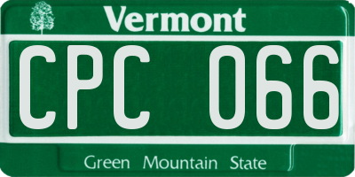 VT license plate CPC066