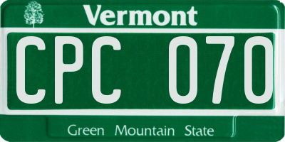 VT license plate CPC070