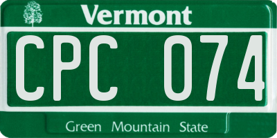 VT license plate CPC074