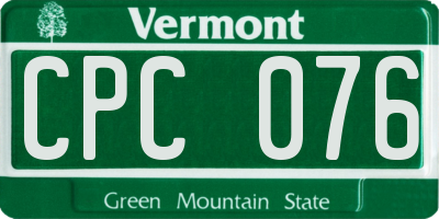 VT license plate CPC076