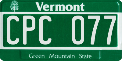 VT license plate CPC077