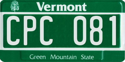 VT license plate CPC081
