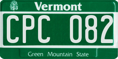 VT license plate CPC082