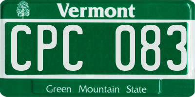 VT license plate CPC083