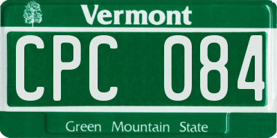 VT license plate CPC084
