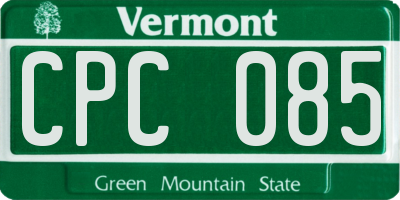 VT license plate CPC085
