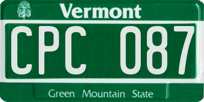 VT license plate CPC087