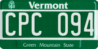 VT license plate CPC094